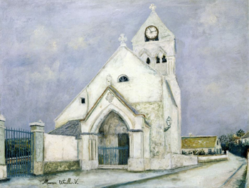 La Petite Communiante Eglise De Deuil 1912 - Maurice Utrillo reproduction oil painting