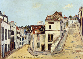 Pontoise Rue De IEperon and Rue de la Coutellerie 1914 - Maurice Utrillo reproduction oil painting