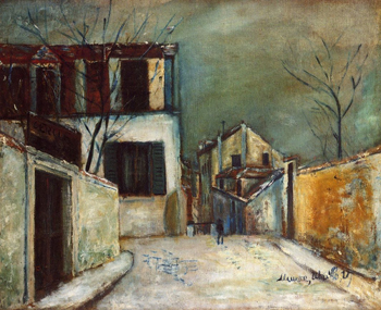 Rue Du Mont Cenis in the Snow 1917 - Maurice Utrillo reproduction oil painting