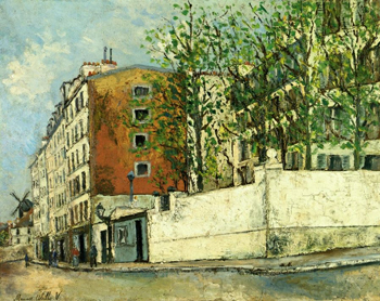 Rue Orchampt in Montmartre 1910 - Maurice Utrillo reproduction oil painting