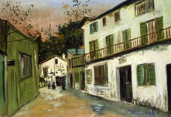 The Maison Des Italiens in Montmartre 1917 - Maurice Utrillo reproduction oil painting