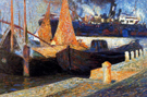 Boats In Sunlight - Umberto Boccioni reproduction oil painting