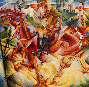 Elasticity 1912 - Umberto Boccioni reproduction oil painting