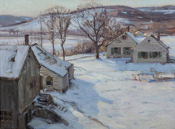 Farmhouse in the Snow 1920 - George Gardner Symons reproduction oil painting