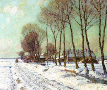 Snow Clad Fields in Morning Light 1910 - George Gardner Symons reproduction oil painting