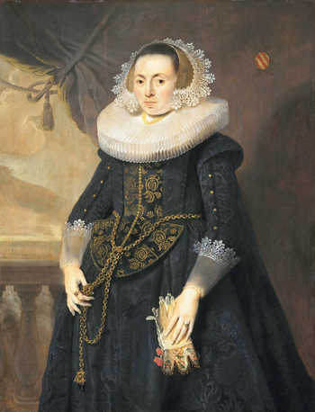 Portrait of a Lady Holding Gloves - Pieter Claesz reproduction oil painting