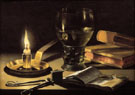 Still Life with Burning Candle - Pieter Claesz reproduction oil painting