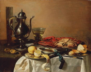 Still Life with Lobster and Crab 1643 - Pieter Claesz reproduction oil painting