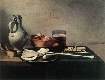 Tobacco Pipes and a Brazier 1636 - Pieter Claesz reproduction oil painting