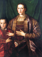 Eleonora of Toledo and Her Son Francesco 1549 - Agnolo Bronzino reproduction oil painting