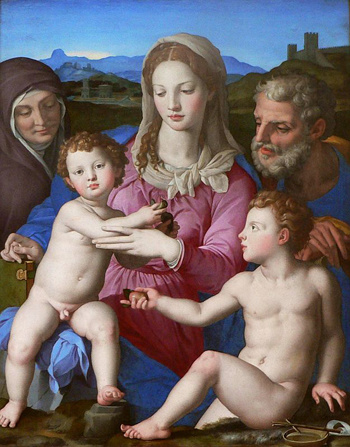 Holy Family - Agnolo Bronzino reproduction oil painting