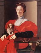 Lady with Puppy 1532 - Agnolo Bronzino reproduction oil painting