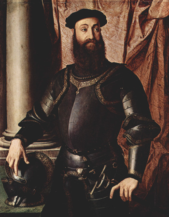 Portrait des Stefano Colonna - Agnolo Bronzino reproduction oil painting