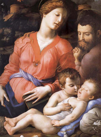 The Sacred Family Second Half of the Century - Agnolo Bronzino reproduction oil painting