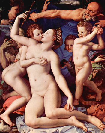 Venus Cupid and the Time - Agnolo Bronzino reproduction oil painting