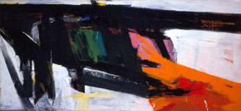 Orange and Black Wall 1959 - Franz Kline reproduction oil painting