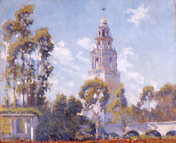 Balboa Park California Tower from Alcazar Garden 1923 - Alson Skinner Clark reproduction oil painting