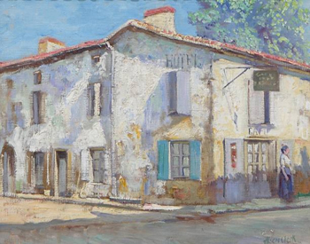 Street in La Roche France 1914 - Alson Skinner Clark reproduction oil painting