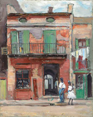 Street Scene Panama - Alson Skinner Clark reproduction oil painting