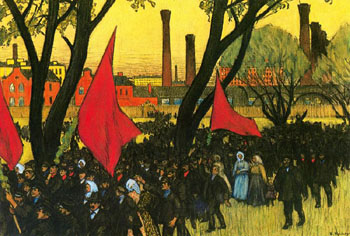 May Day Demostration at the Putilov Plant - Ellen Day Hale reproduction oil painting