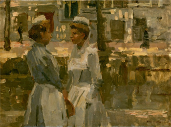 Amsterdames Dienstmeisjes 1900 - Isaac Israels reproduction oil painting
