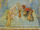 Revue Dancers in the Scala Theatre - Isaac Israels reproduction oil painting
