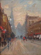Street in Amsterdam - Isaac Israels reproduction oil painting