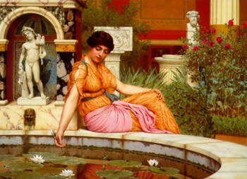 A Lily Pond - John William Godward reproduction oil painting