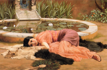 Dolce Far Niente - John William Godward reproduction oil painting