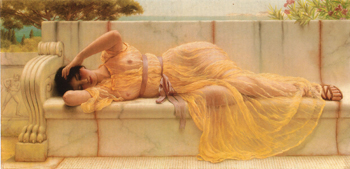 Girl in Yellow Drapery 1901 - John William Godward reproduction oil painting