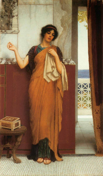 Idle Thoughts 1898 - John William Godward reproduction oil painting