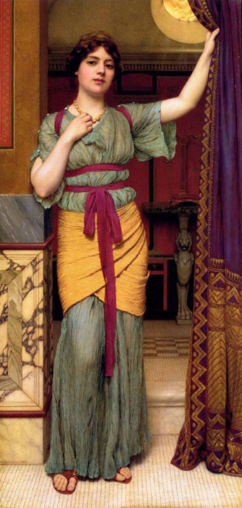 Pompeian Lady - John William Godward reproduction oil painting
