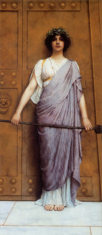 Priestess of Bacchus 1989 - John William Godward reproduction oil painting
