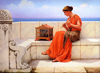 Song without Words - John William Godward reproduction oil painting