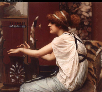 The Muse Erato at Her Lyre 1895 - John William Godward reproduction oil painting