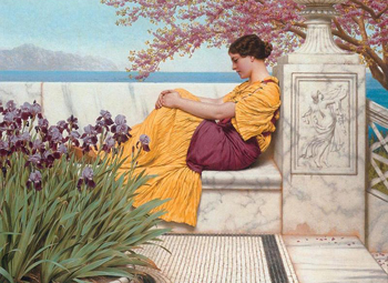 Under The Blossom that Hangs on the Bough 1917 - John William Godward reproduction oil painting