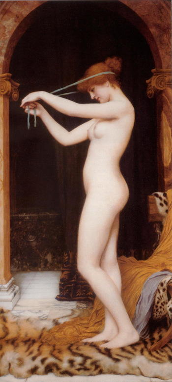 Venus Binding Her Hair 1897 - John William Godward reproduction oil painting