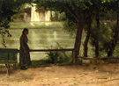 On the Banks of the Oise 1883 - Dennis Miller Bunker reproduction oil painting
