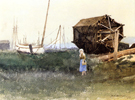 The Fisher Girl Nantucket 1881 - Dennis Miller Bunker reproduction oil painting