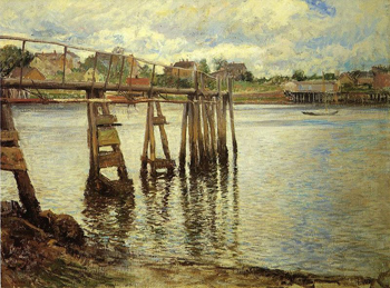Jetty at Low Tide Aka The Water Pier 1901 - Joseph de Camp reproduction oil painting