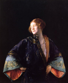 The Blue Mandarin Coat Aka The Blue Kimono - Joseph de Camp