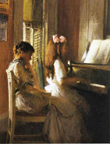 The Music Lession 1904 - Joseph de Camp reproduction oil painting