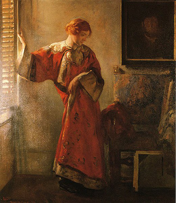 The Window Blind - Joseph de Camp reproduction oil painting