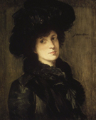 Girl In Black 1910 - Julian Alden Weir reproduction oil painting