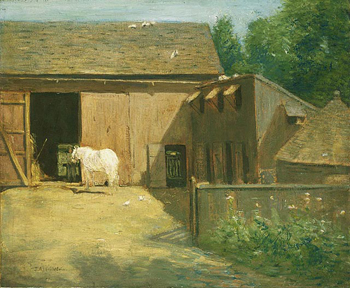 New England Barnyard 1904 - Julian Alden Weir reproduction oil painting