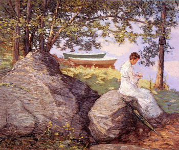On the Shore 1909 - Julian Alden Weir reproduction oil painting