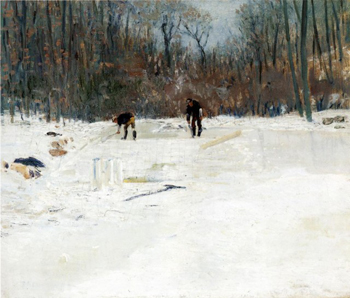 The Ice Cutters - Julian Alden Weir reproduction oil painting
