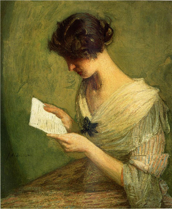 The Letter c1910 - Julian Alden Weir reproduction oil painting