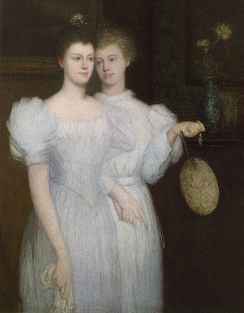 The Two Sisters c1890 - Julian Alden Weir reproduction oil painting