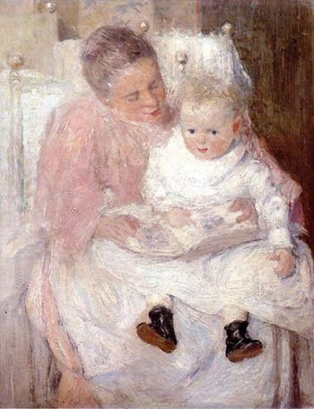 Mother and Child - Julian Alden Weir reproduction oil painting